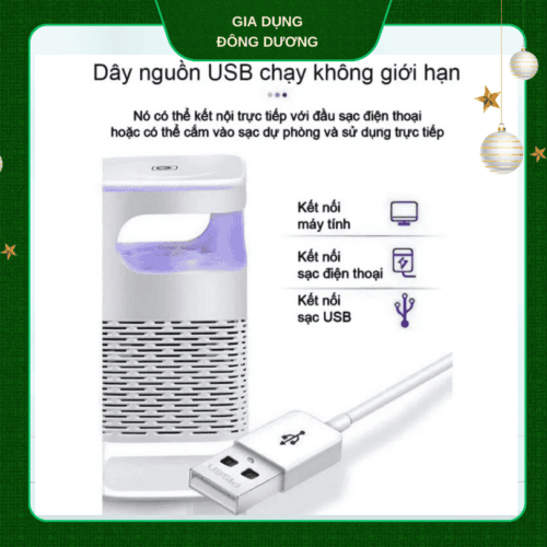 Đèn Bắt Muỗi Có Quạt Hút Thông Minh Diệt Côn Trùng, Kiêm Đèn Ngủ - Hình ảnh 4