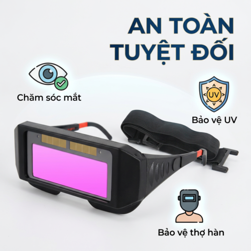 Kính Hàn Điện Tử TX 009 Bảo Vệ Mắt Tuyệt Đối tự động điều chỉnh ánh sáng khi hàn, độ nhạy cao, dùng pin năng lượng mặt trời