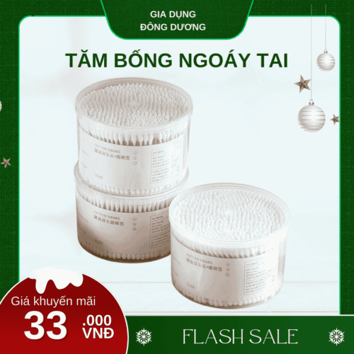 Tăm Bông Ngoáy Tay Thân Gỗ