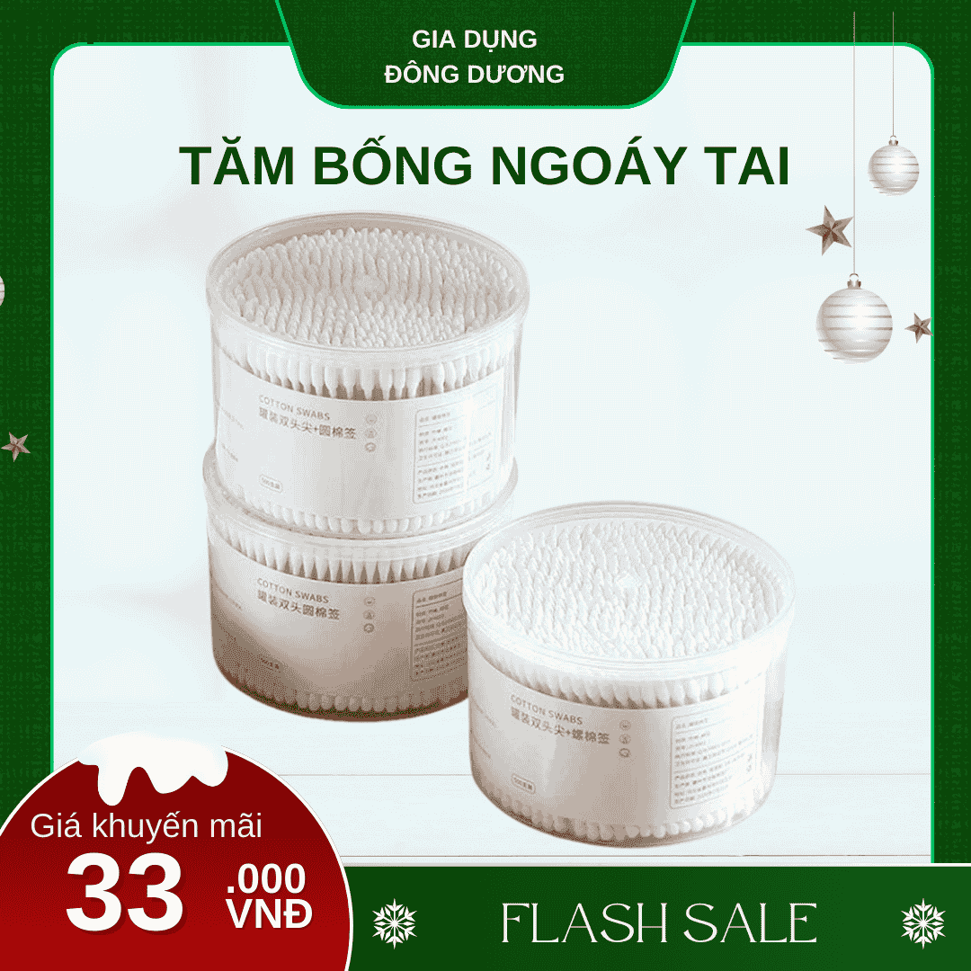 Tăm Bông Ngoáy Tay Thân Gỗ
