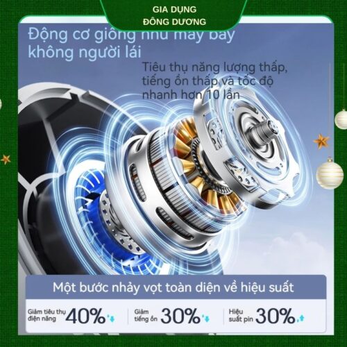 Quạt Tích Điện Cầm Tay Turbo 100 Cấp Độ Gió Mạnh Dùng 2 - 3 Tiếng Liên Tục - Hình ảnh 6