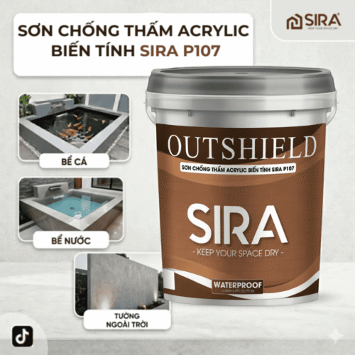 Sơn Chống Thấm Tường Ngoài Trời Acrylic Biến Tính Sira P107